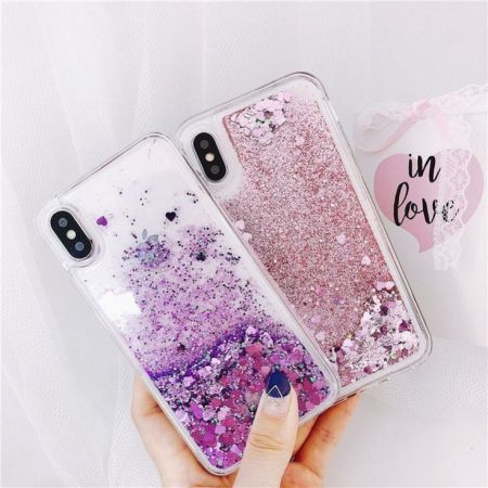 Redmi 6A - Liquid flowing Sparkle Star Bling Bumper Soft Silicone Transparent Case